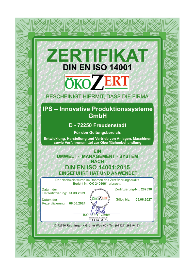 Certificate DIN EN ISO 14001