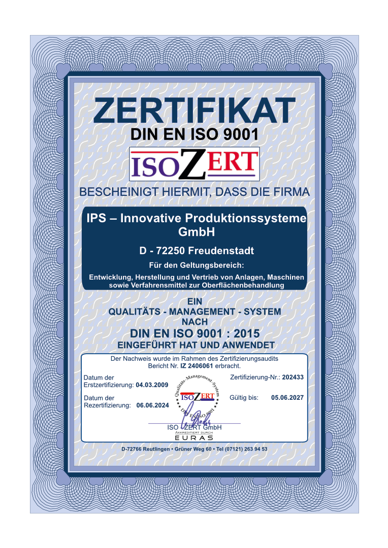 Certificate DIN EN ISO 9001