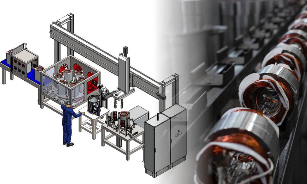 Unsere Maschine ermöglicht eine präzise und effiziente Produktion von Elektromotoren.